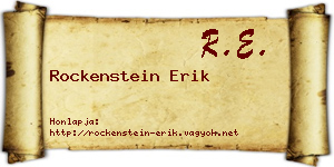 Rockenstein Erik névjegykártya